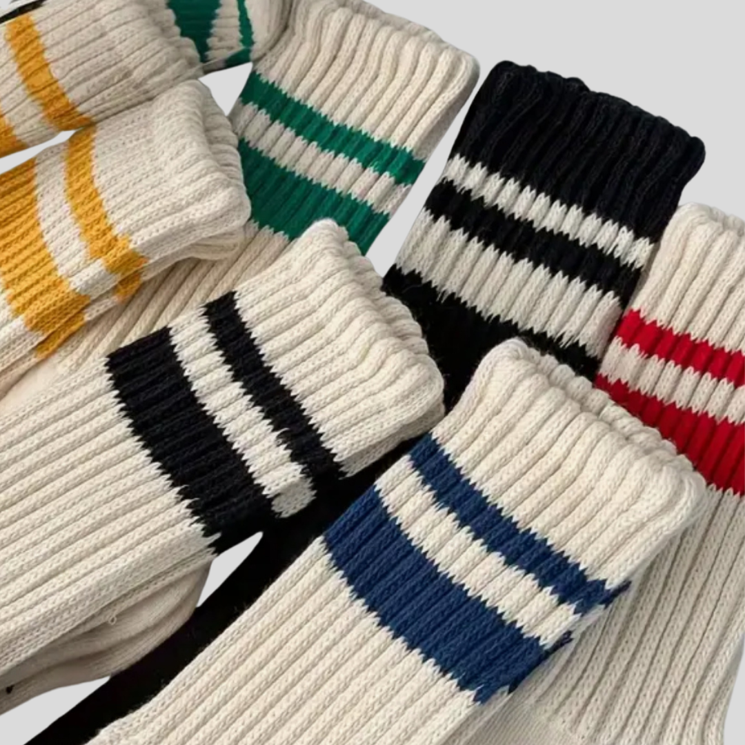 Yellow unisex striped socks