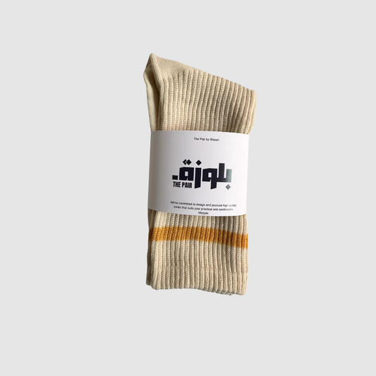 Yellow unisex striped socks