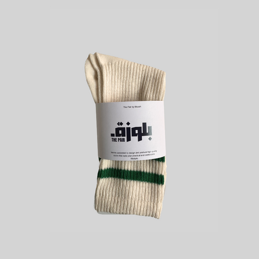 Green unisex striped socks