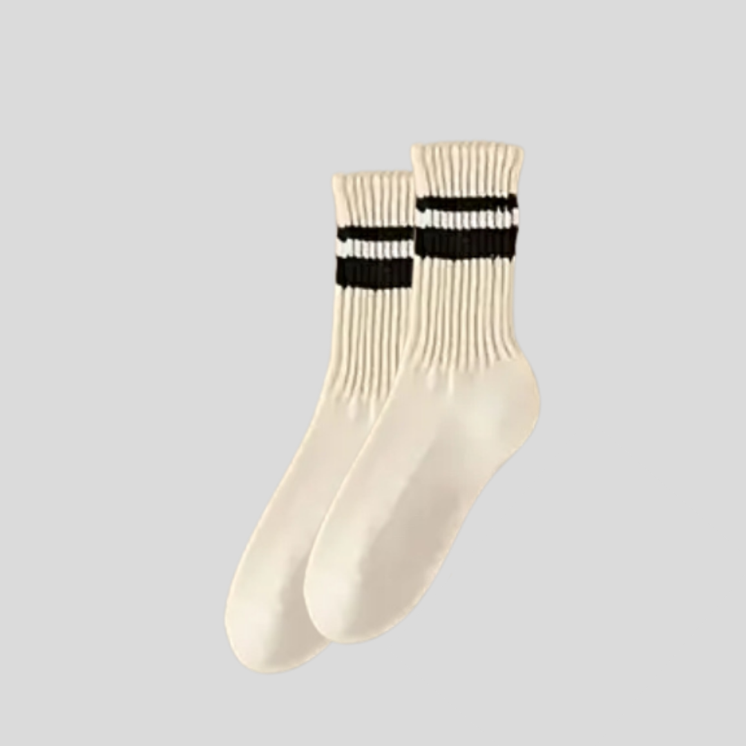 Black unisex striped socks